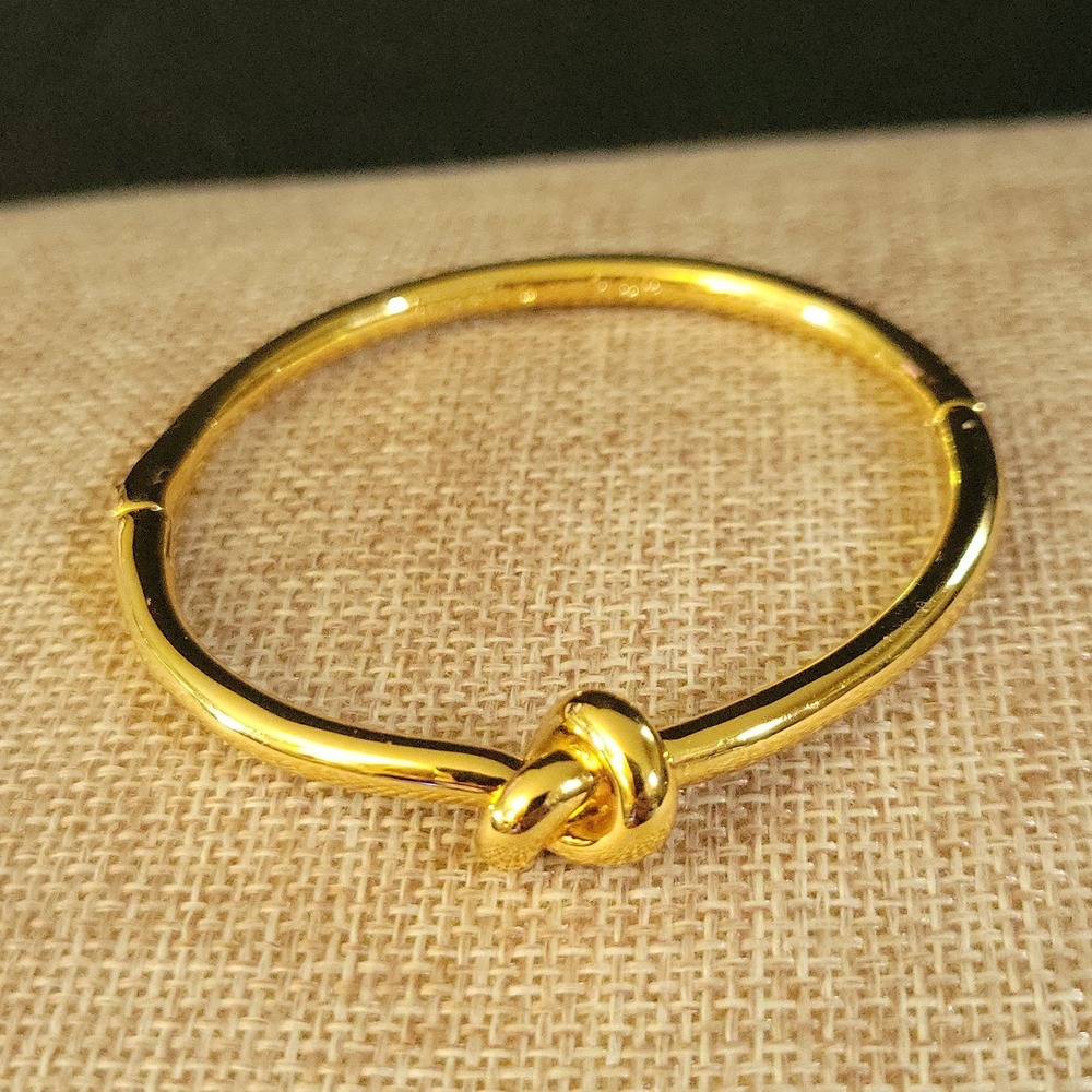 Kate Spade Gold Sailor Knot Hinge Bangle Bracelet One Size Preppy